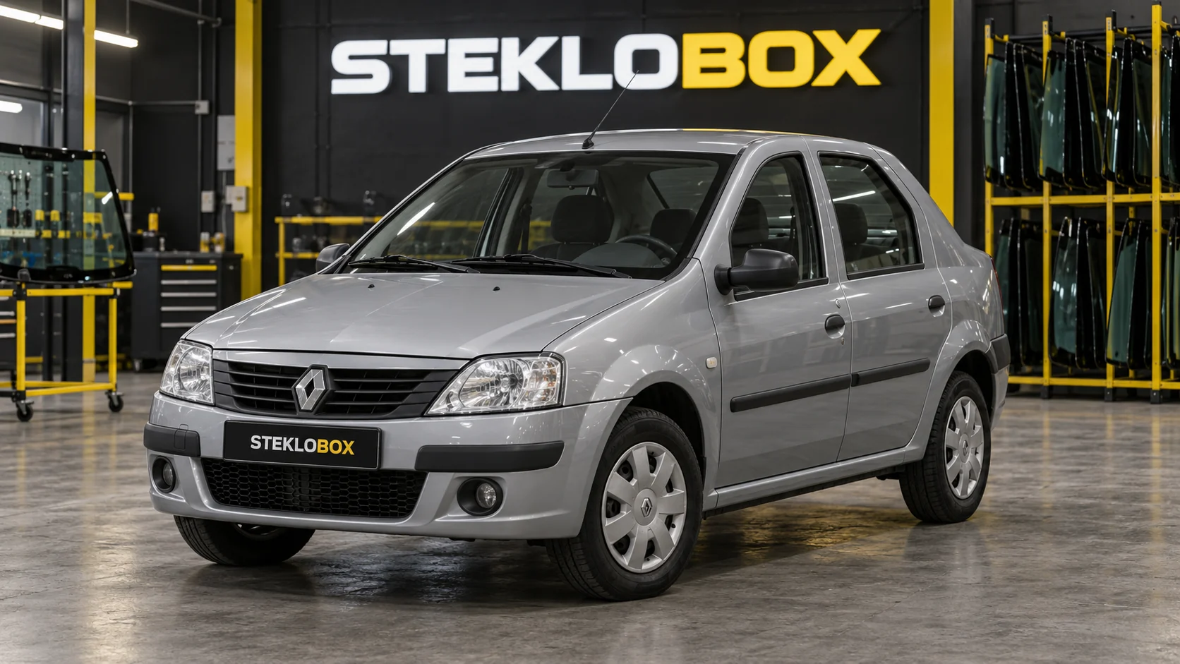 Renault Logan I в установочном центре STEKLOBOX