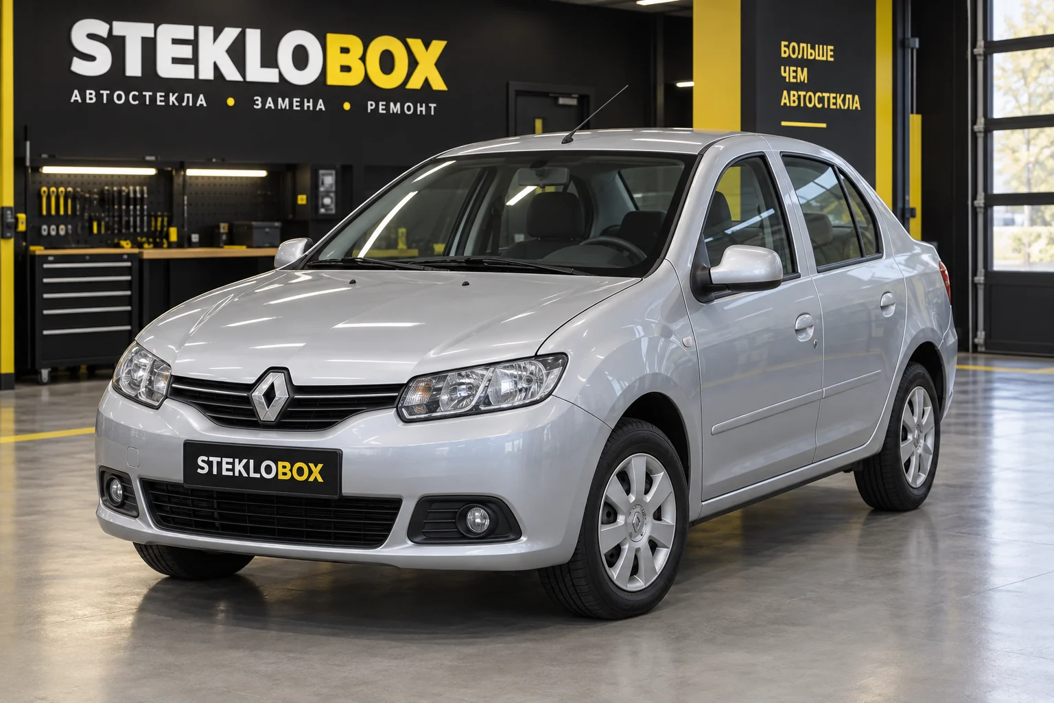 Renault Symbol II в установочном центре STEKLOBOX