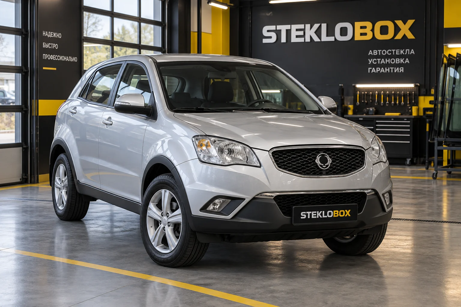 SsangYong Actyon II в установочном центре STEKLOBOX