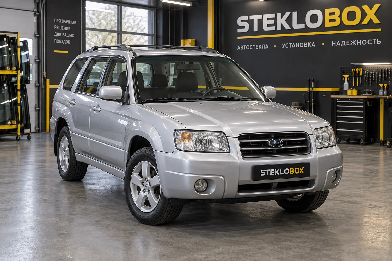Subaru Forester II в установочном центре STEKLOBOX