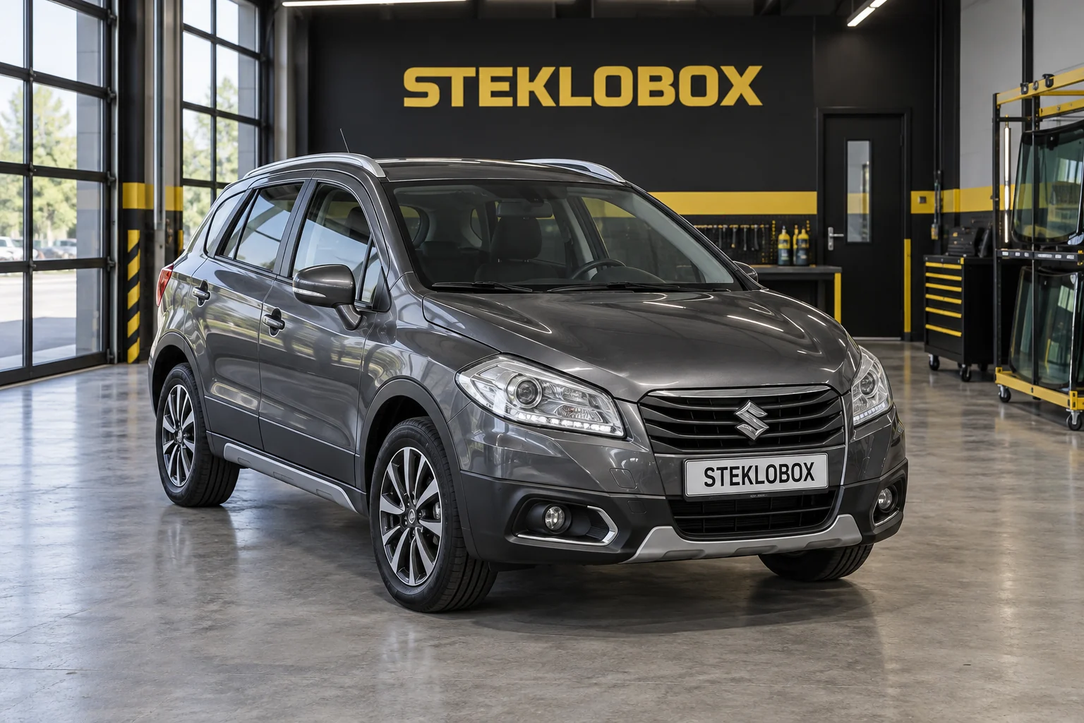 Suzuki SX4 II (S-Cross) в установочном центре STEKLOBOX
