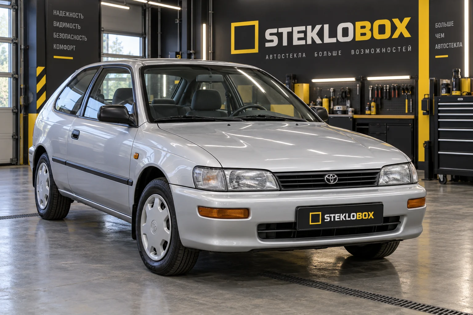 Toyota Corolla VII E100 в установочном центре STEKLOBOX
