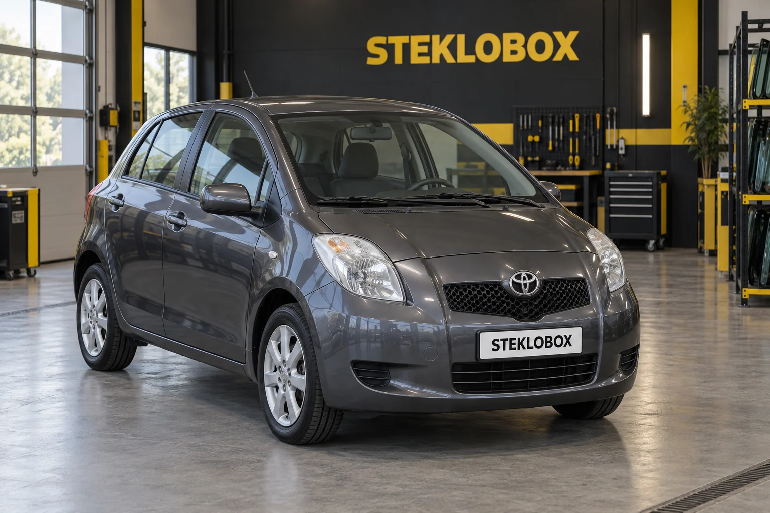 Toyota Vitz II XP90 в установочном центре STEKLOBOX