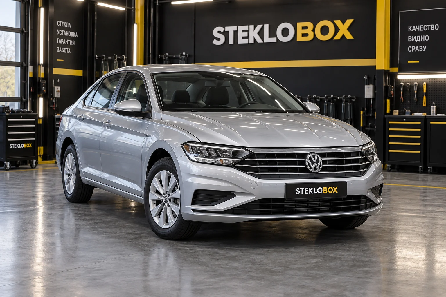 Volkswagen Jetta VII в установочном центре STEKLOBOX