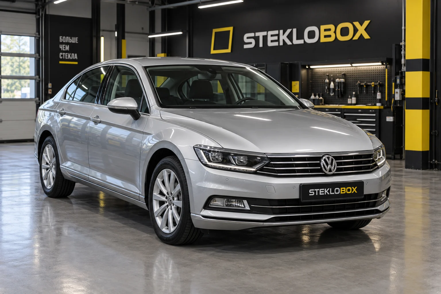 Volkswagen Passat B8 в установочном центре STEKLOBOX