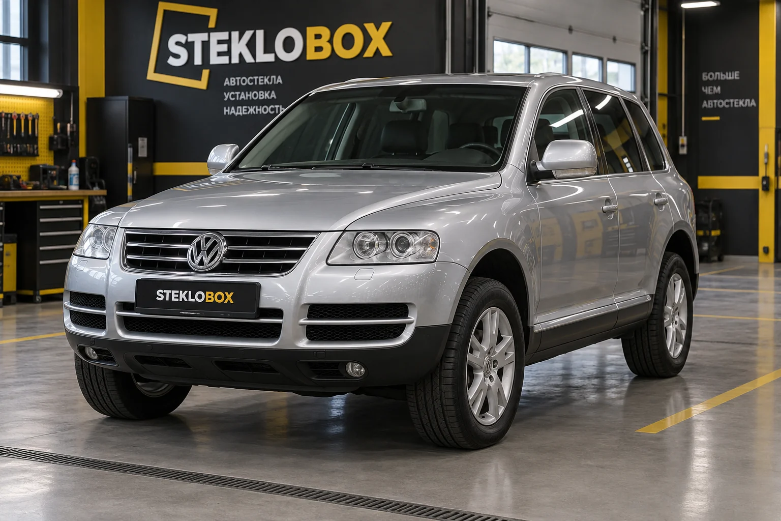 Volkswagen Touareg I в установочном центре STEKLOBOX