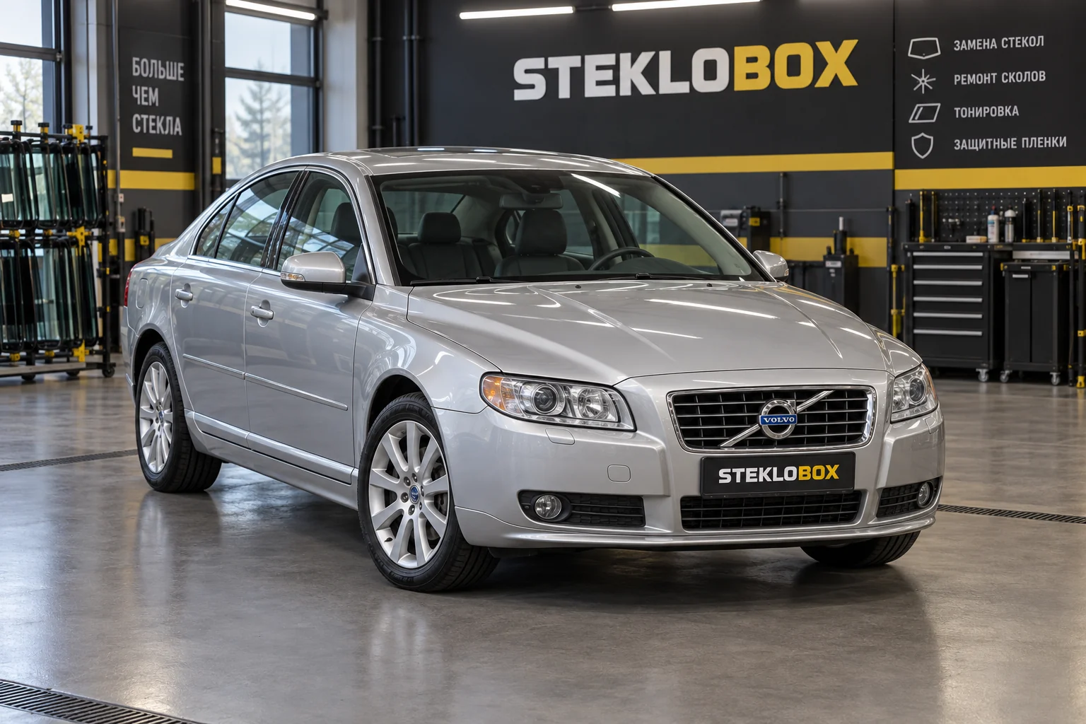 Volvo S80 II в установочном центре STEKLOBOX